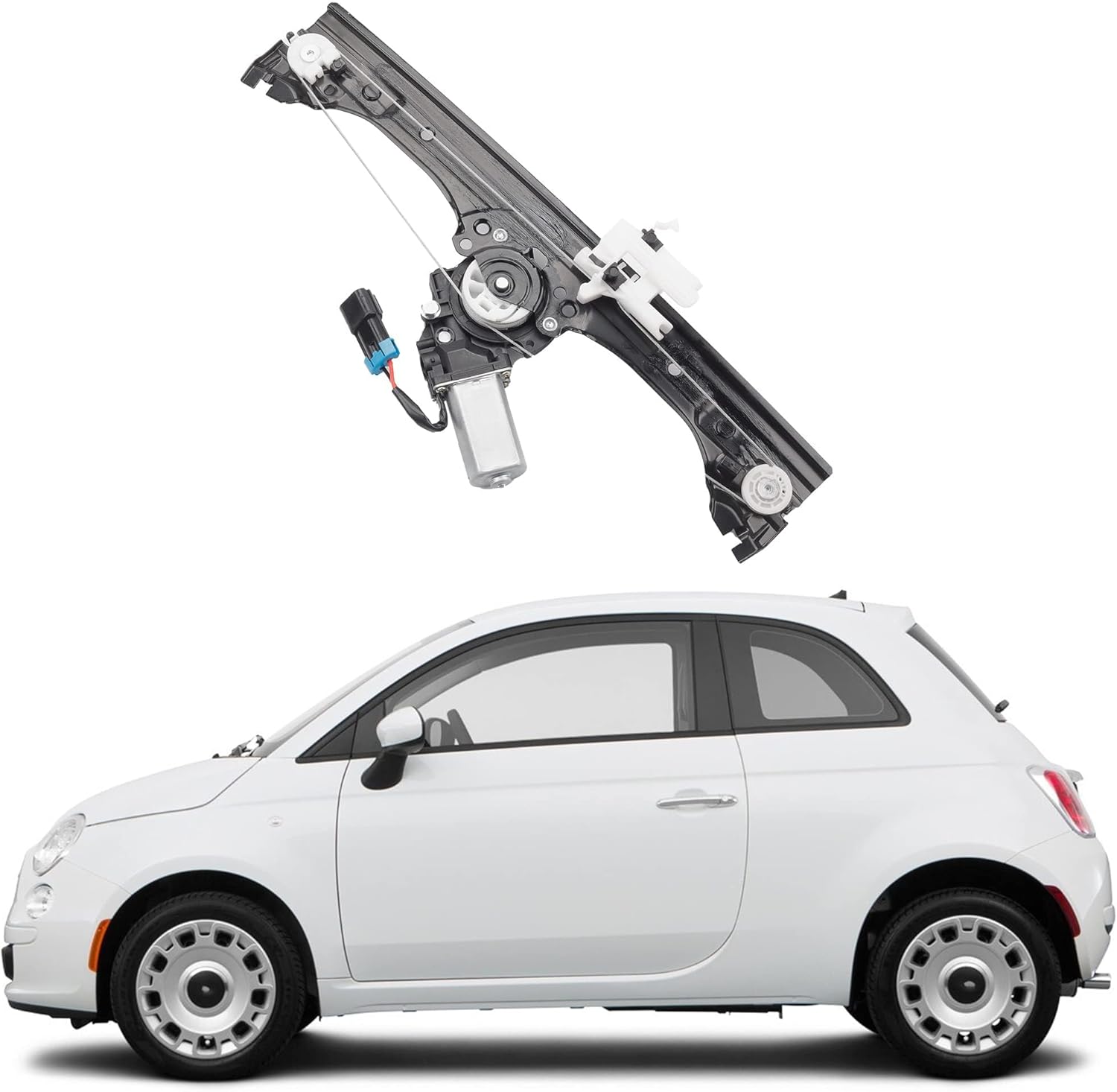 Installing Fiat 500 Window Regulator Dasbecan Metal Power on a wooden desk
