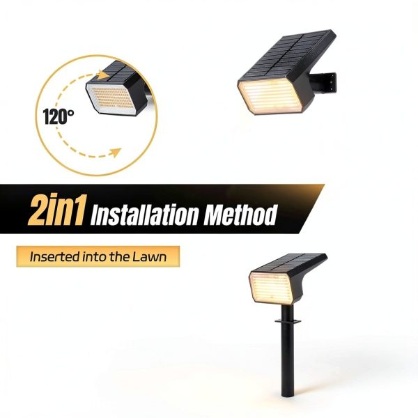 Solar Spot Lights Outdoor Flaow 10 Pack Warm White Spotlight 118LED-5