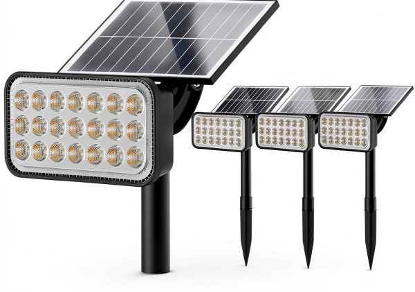 Solar Spotlights JACKYLED 84-LED 4 Pack Waterproof Adjustable-0