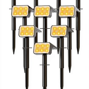 Solar Spot Lights Outdoor Flaow 10 Pack Warm White Spotlight 118LED-0